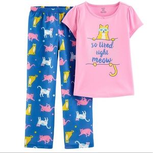 Carter’s Girl’s Pink Kitty Cat Summer Pajama Set